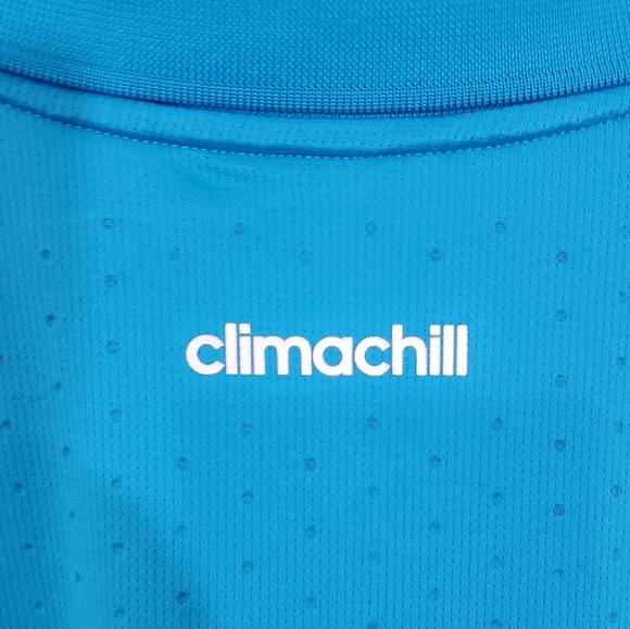 Adidas Mens Golf Polo Climachill Technology 2XL DriFit Blue With White Stripe - Picture 9 of 13